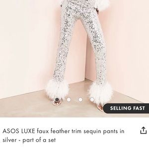 ASOS Luxe Silver Sequin Pants